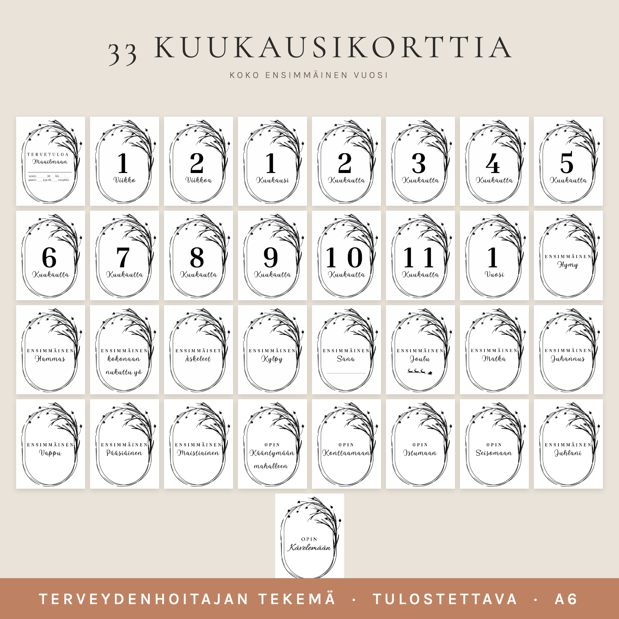 Vauvan kuukausikortit
