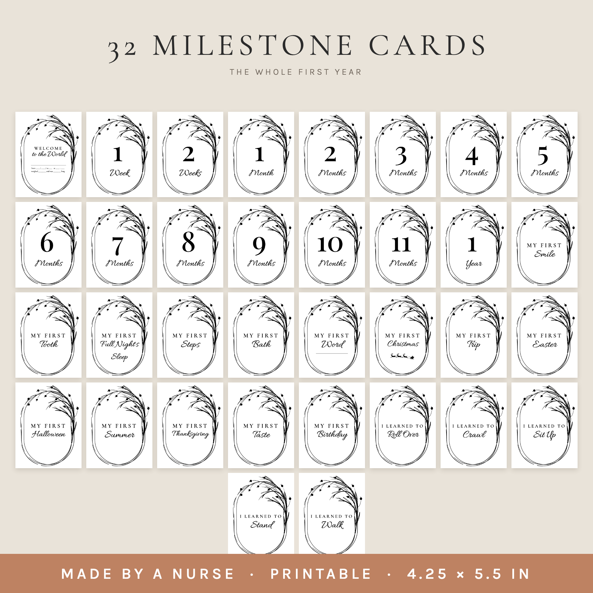 Baby Milestone Cards