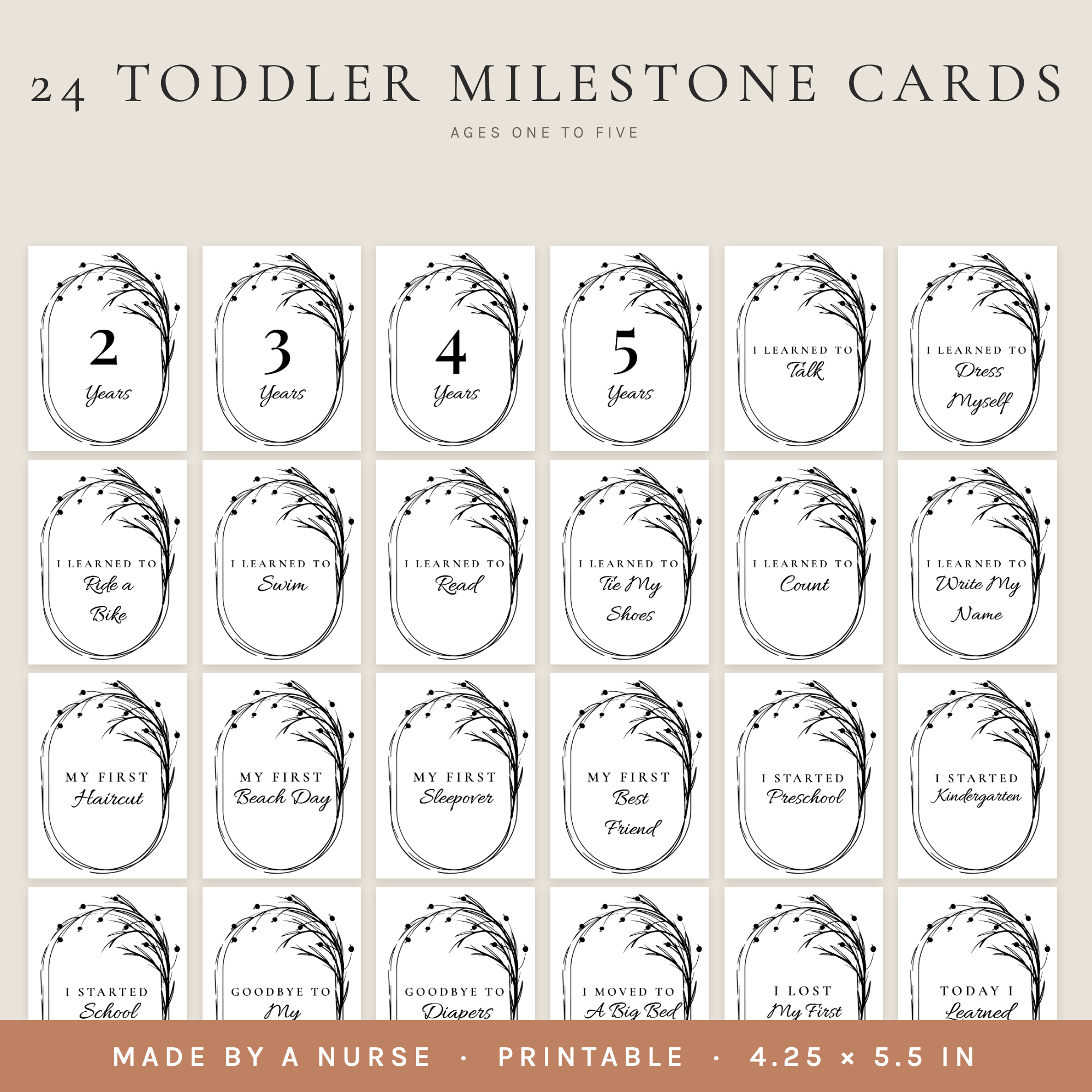 Toddler Milestone Cards